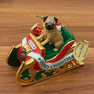 2005 DANBURY MINT The First Annual Santa’s Helper Pug Dog Ornament